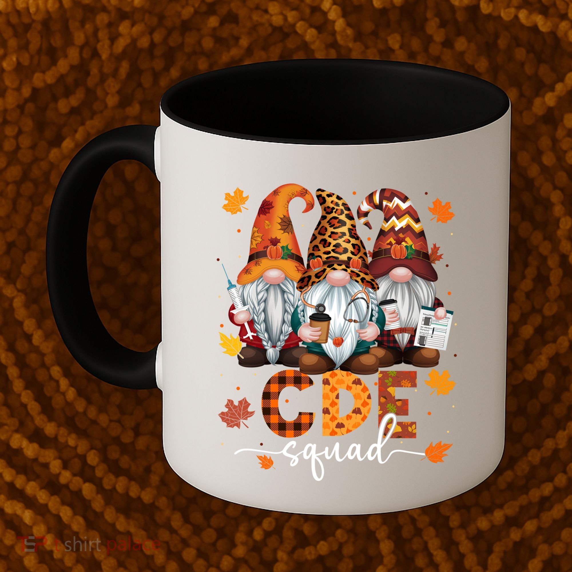 Cde Squad Gnome Nurse Leopard Thanksgiving Stethoscope Meaningful Gift Coffee Mug