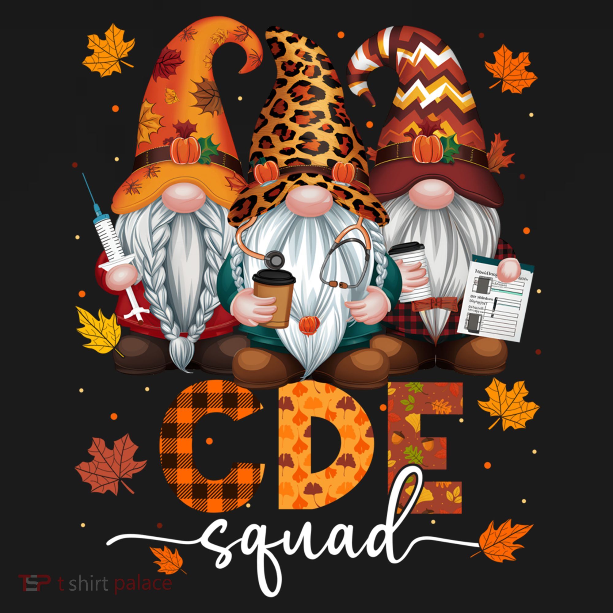 Cde Squad Gnome Nurse Leopard Thanksgiving Stethoscope Meaningful Gift Pajama Set