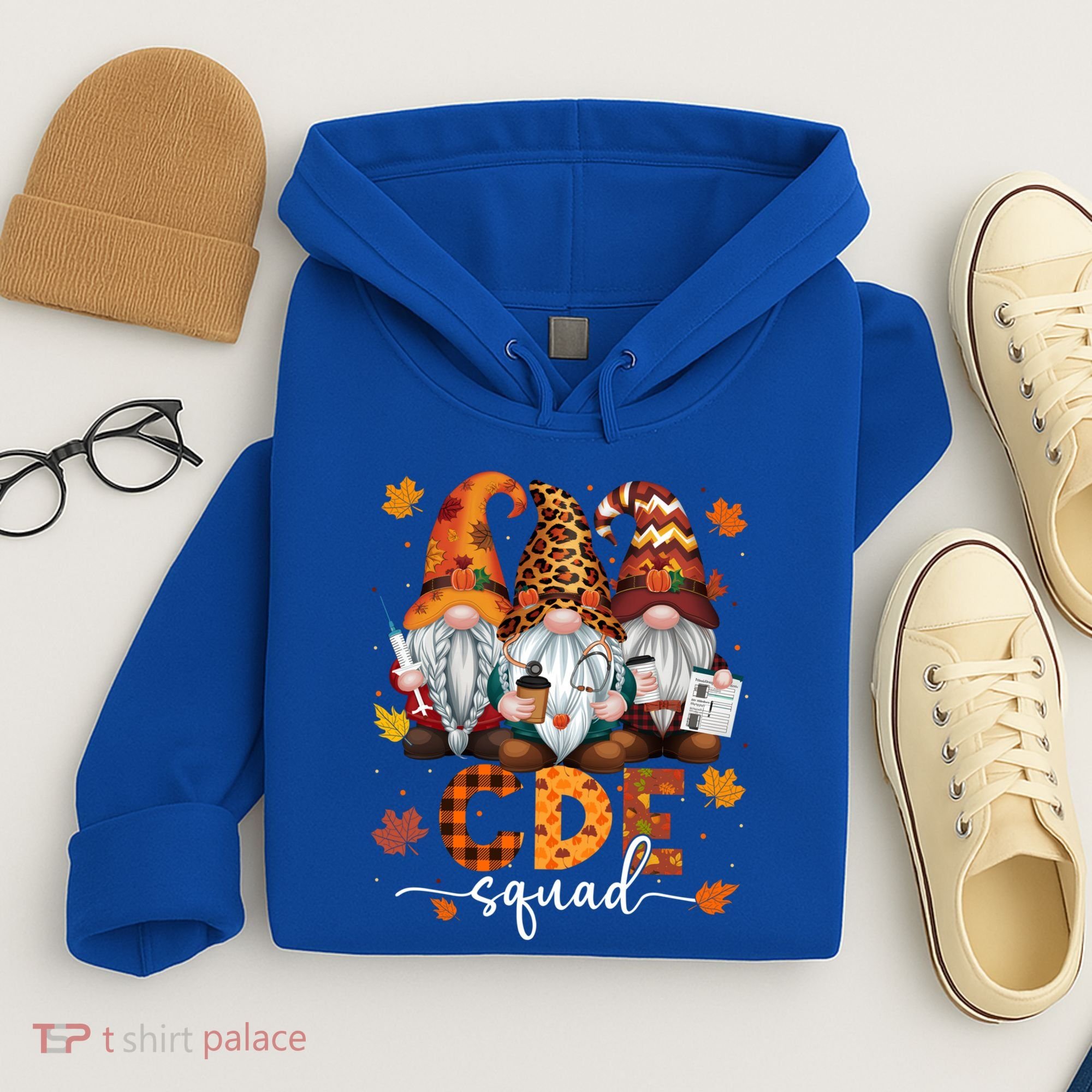 Cde Squad Gnome Nurse Leopard Thanksgiving Stethoscope Meaningful Gift Hoodie