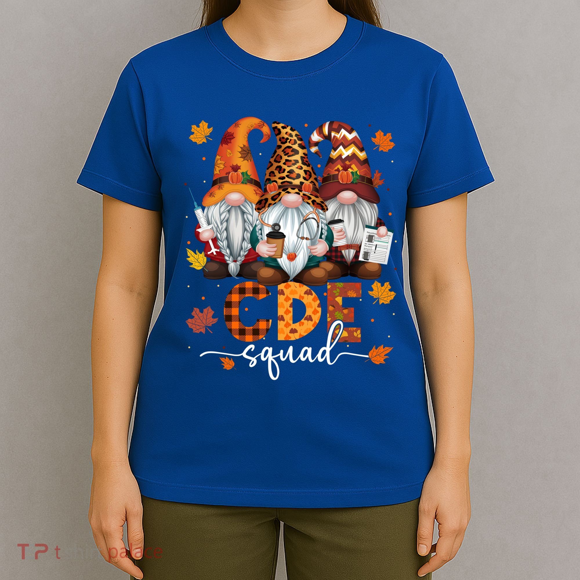 Cde Squad Gnome Nurse Leopard Thanksgiving Stethoscope Meaningful Gift T-Shirt