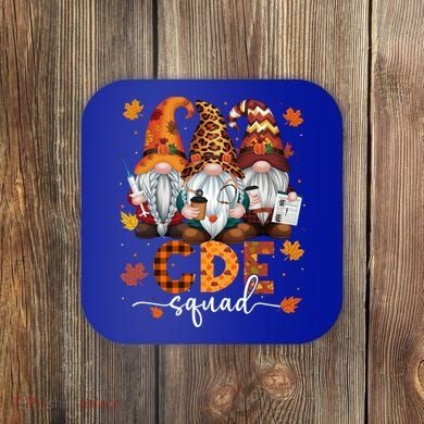 Cde Squad Gnome Nurse Leopard Thanksgiving Stethoscope Meaningful Gift Coaster