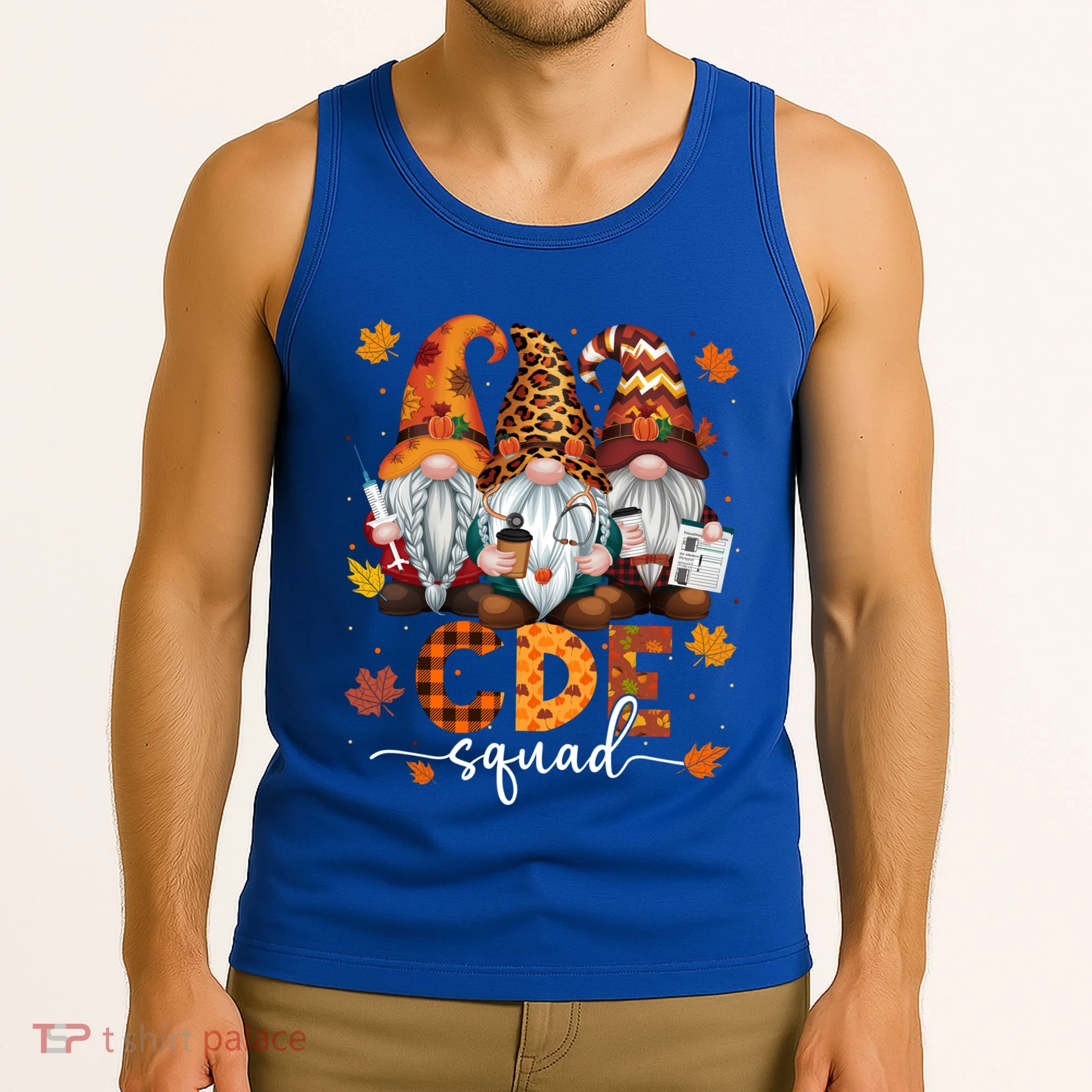 Cde Squad Gnome Nurse Leopard Thanksgiving Stethoscope Meaningful Gift Tank Top