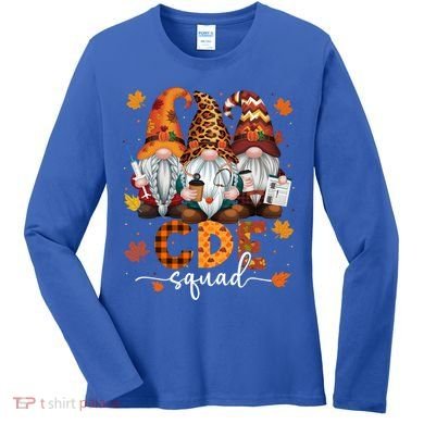 Cde Squad Gnome Nurse Leopard Thanksgiving Stethoscope Meaningful Gift Women's Long Sleeve Shirt