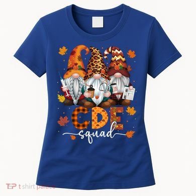 Cde Squad Gnome Nurse Leopard Thanksgiving Stethoscope Meaningful Gift Women's T-Shirt