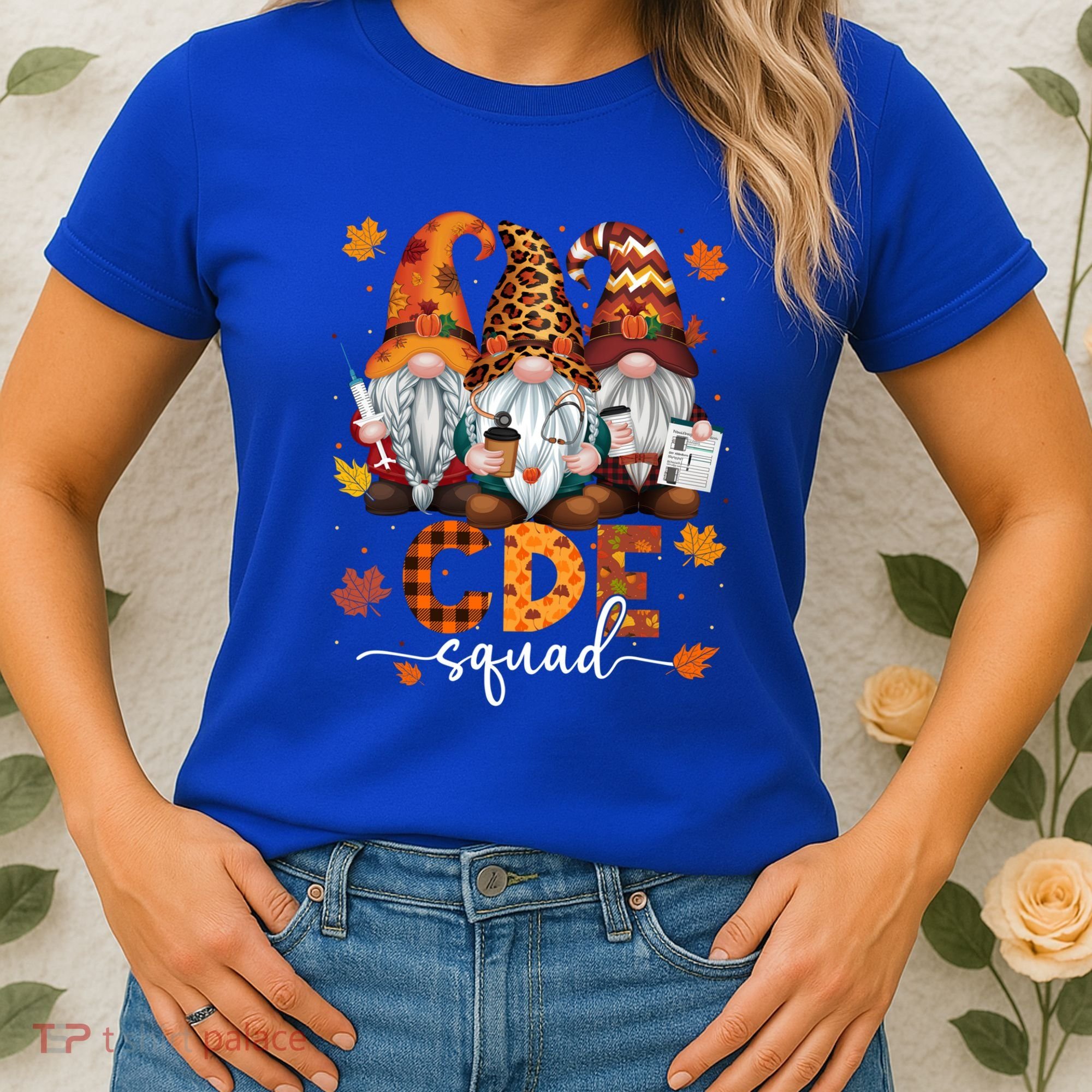 Cde Squad Gnome Nurse Leopard Thanksgiving Stethoscope Meaningful Gift Women's T-Shirt
