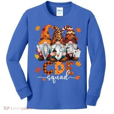 Cde Squad Gnome Nurse Leopard Thanksgiving Stethoscope Meaningful Gift Kids Long Sleeve Shirt