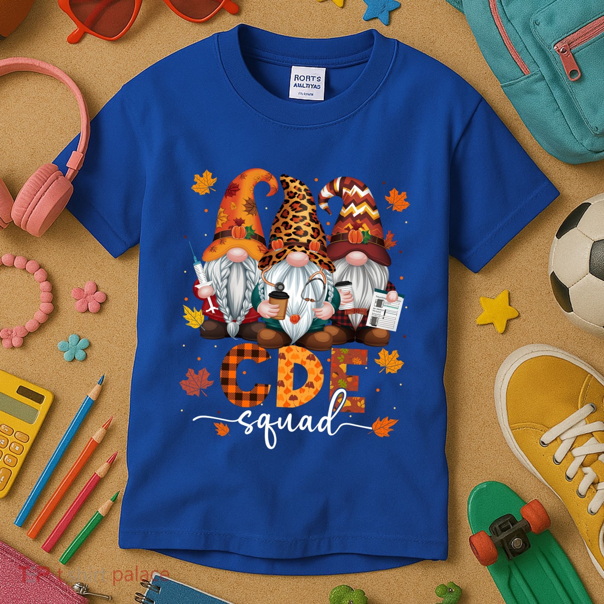 Cde Squad Gnome Nurse Leopard Thanksgiving Stethoscope Meaningful Gift Kids T-Shirt