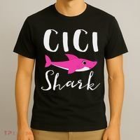 Cici Shark Grandma Grandmother Shark T-Shirt thumb 3