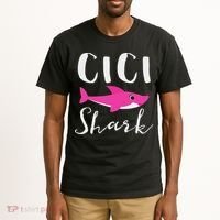 Cici Shark Grandma Grandmother Shark Tall T-Shirt thumb 2