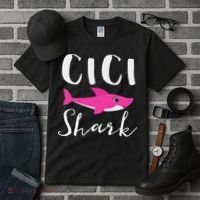 Cici Shark Grandma Grandmother Shark Tall T-Shirt thumb 3