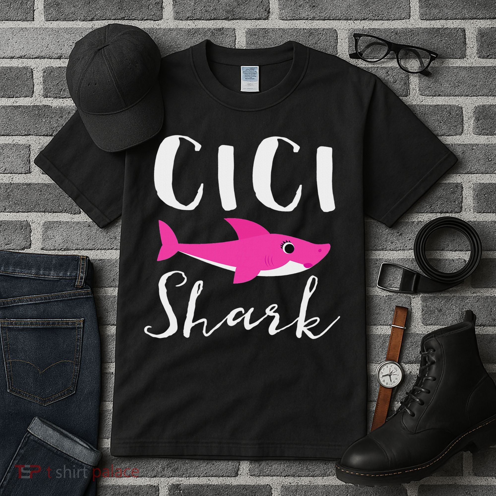 Cici Shark Grandma Grandmother Shark Tall T-Shirt