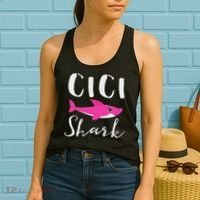 Cici Shark Grandma Grandmother Shark Women's Tank Top thumb 2