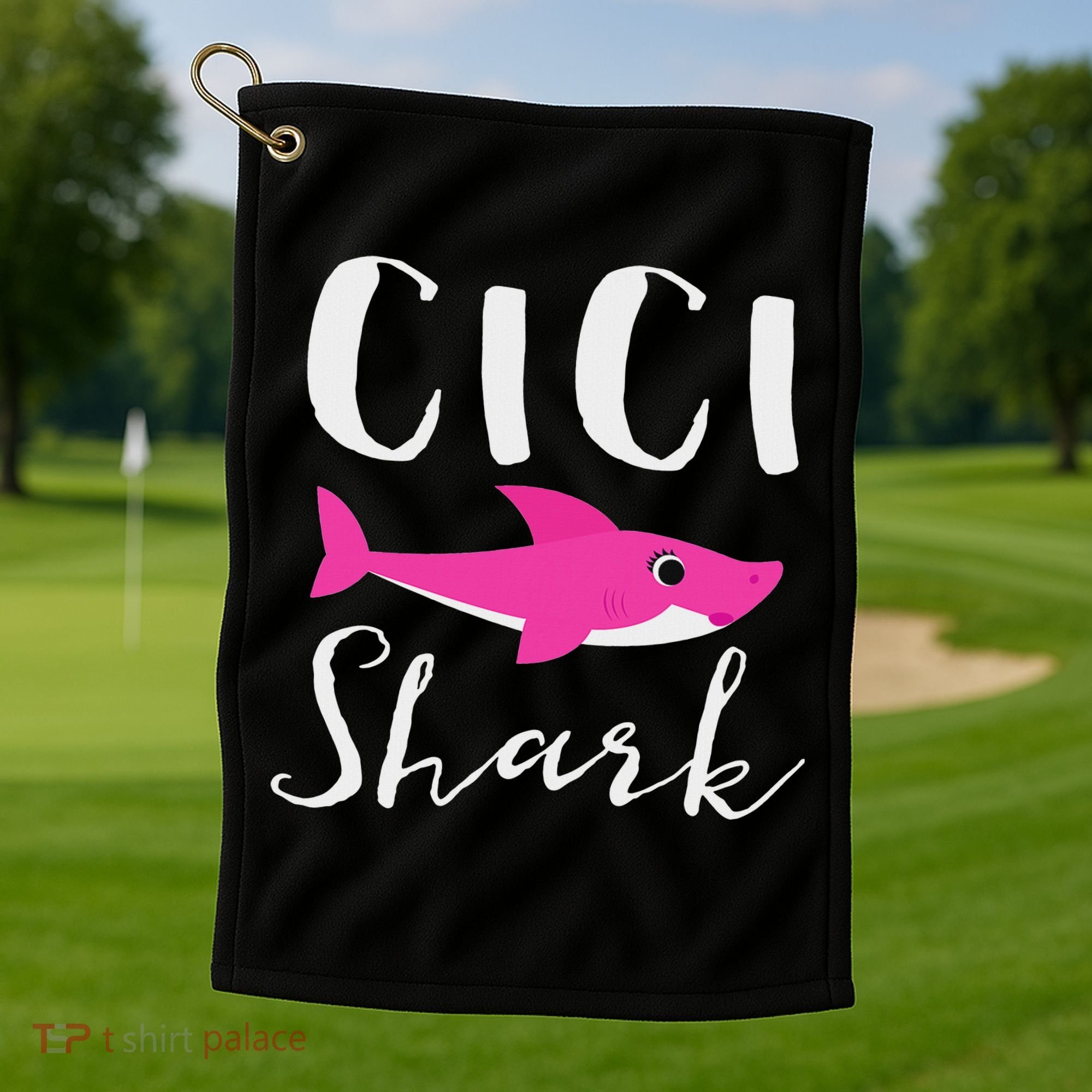 Cici Shark Grandma Grandmother Shark Golf Towel