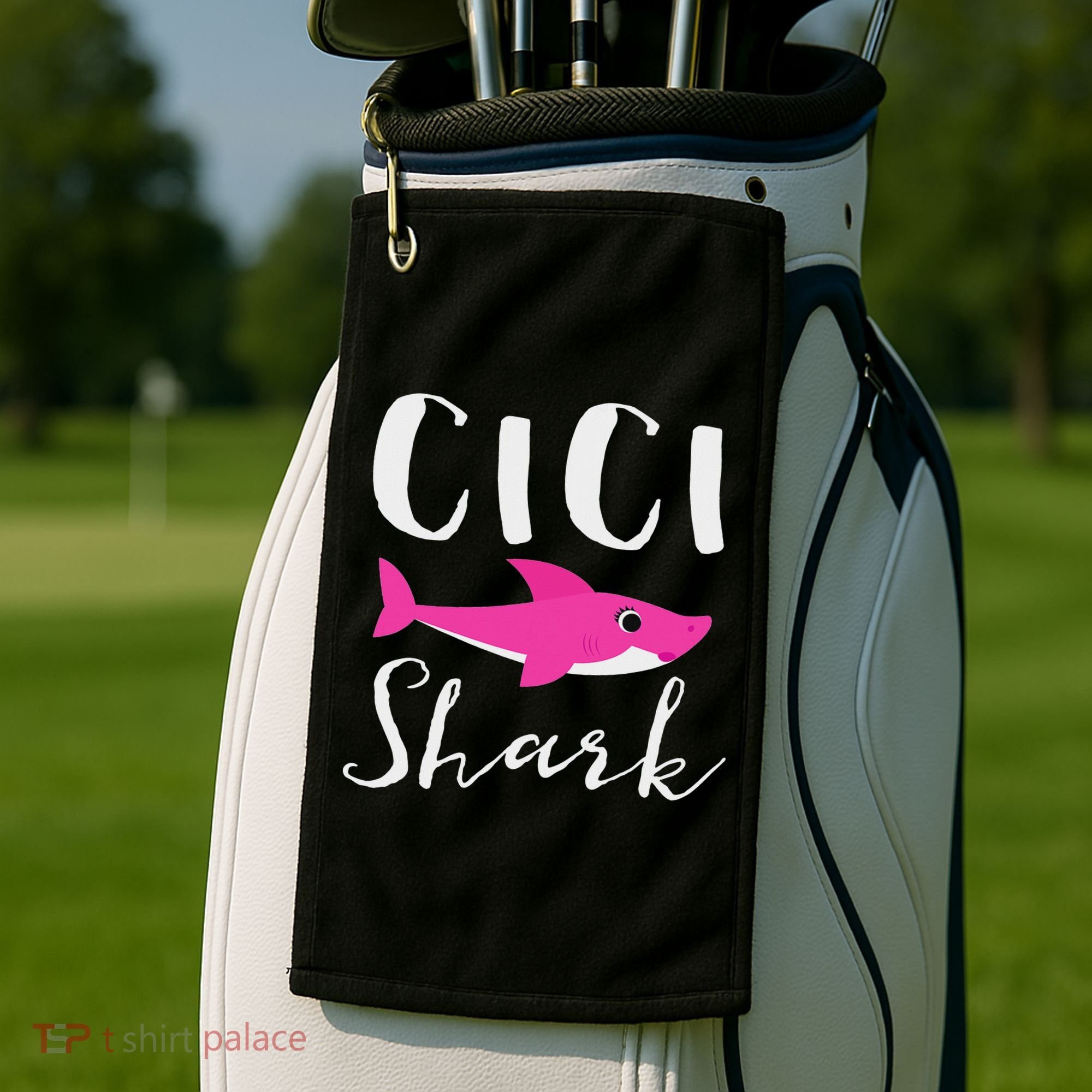 Cici Shark Grandma Grandmother Shark Golf Towel