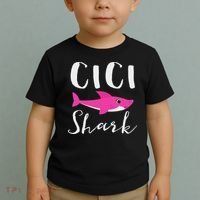 Cici Shark Grandma Grandmother Shark Toddler T-Shirt thumb 2