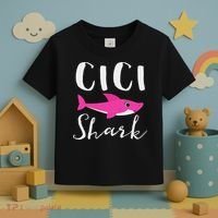 Cici Shark Grandma Grandmother Shark Toddler T-Shirt thumb 3