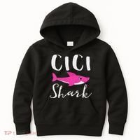 Cici Shark Grandma Grandmother Shark Kids Hoodie thumb 0