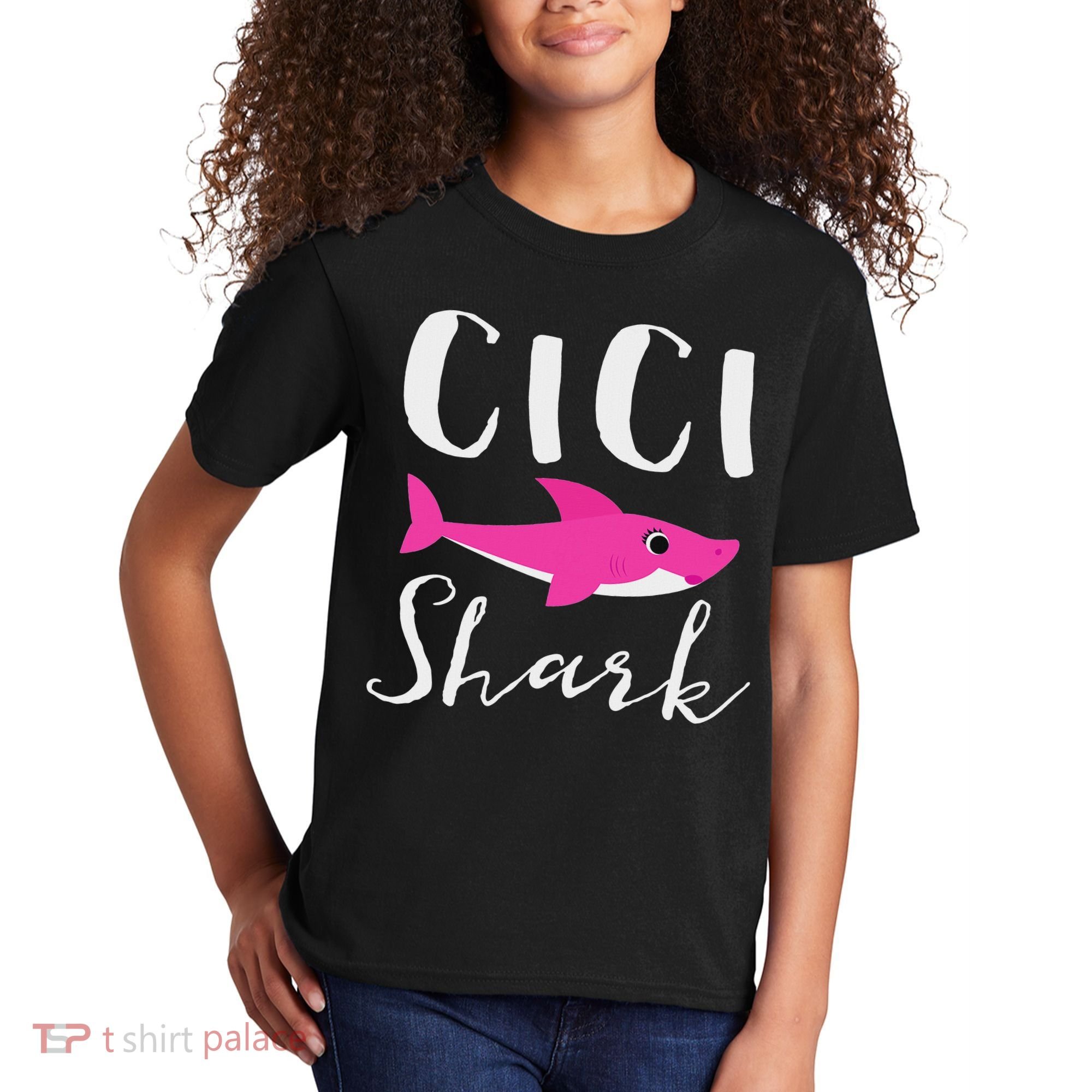 Cici Shark Grandma Grandmother Shark Kids T-Shirt
