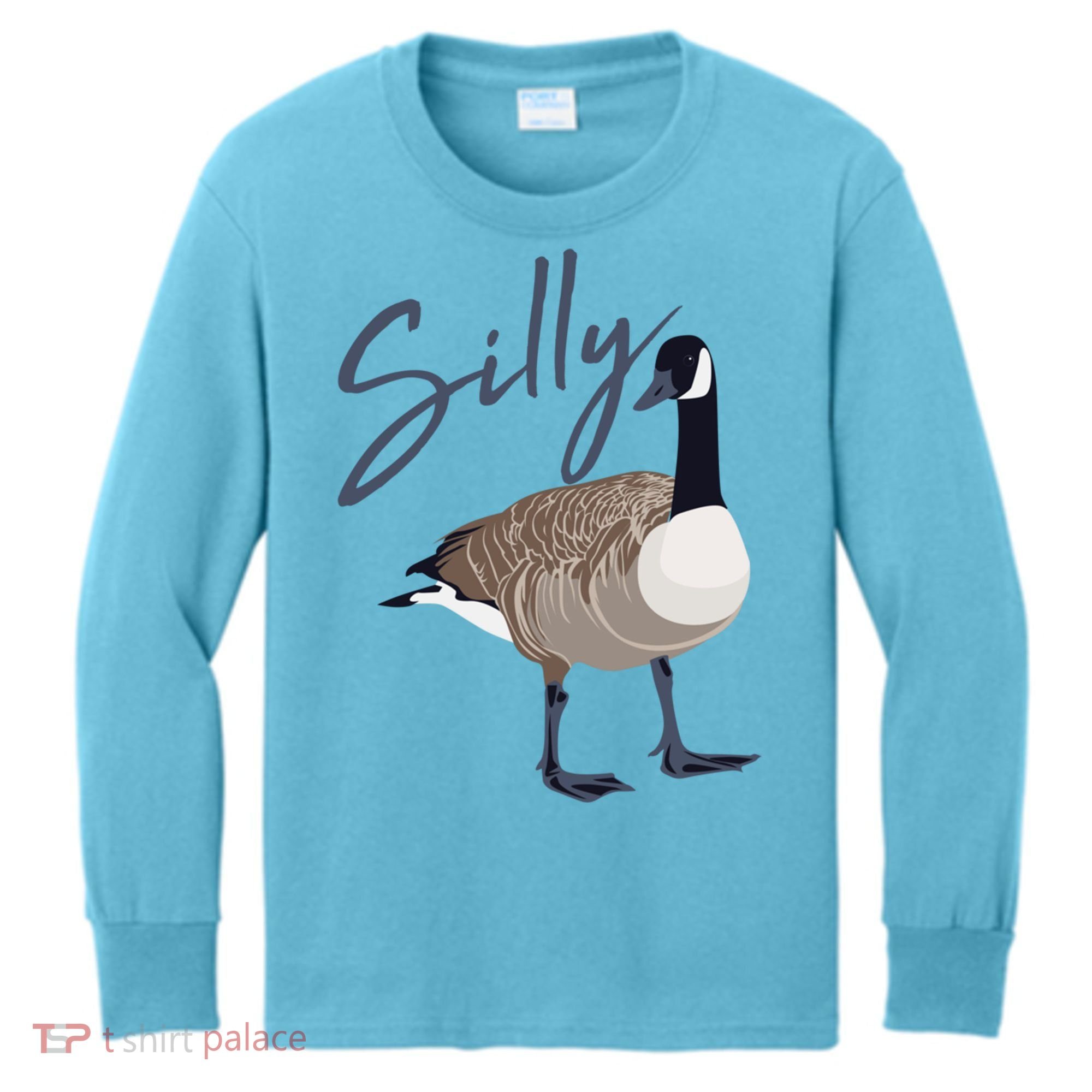 Canadian Silly Goose Funny Cute Bird Hunter Gift Animal Great Gift Kids Long Sleeve Shirt