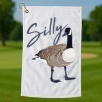Canadian Silly Goose Funny Cute Bird Hunter Gift Animal Great Gift Golf Towel thumb 1