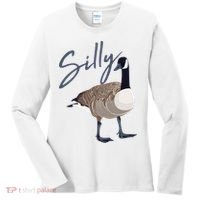 Canadian Silly Goose Funny Cute Bird Hunter Gift Animal Great Gift Women's Long Sleeve Shirt thumb 0