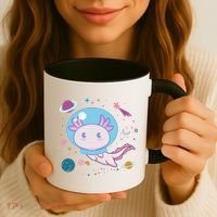 Cute Space Galaxy Astronaut Axolotl Coffee Mug thumb 3