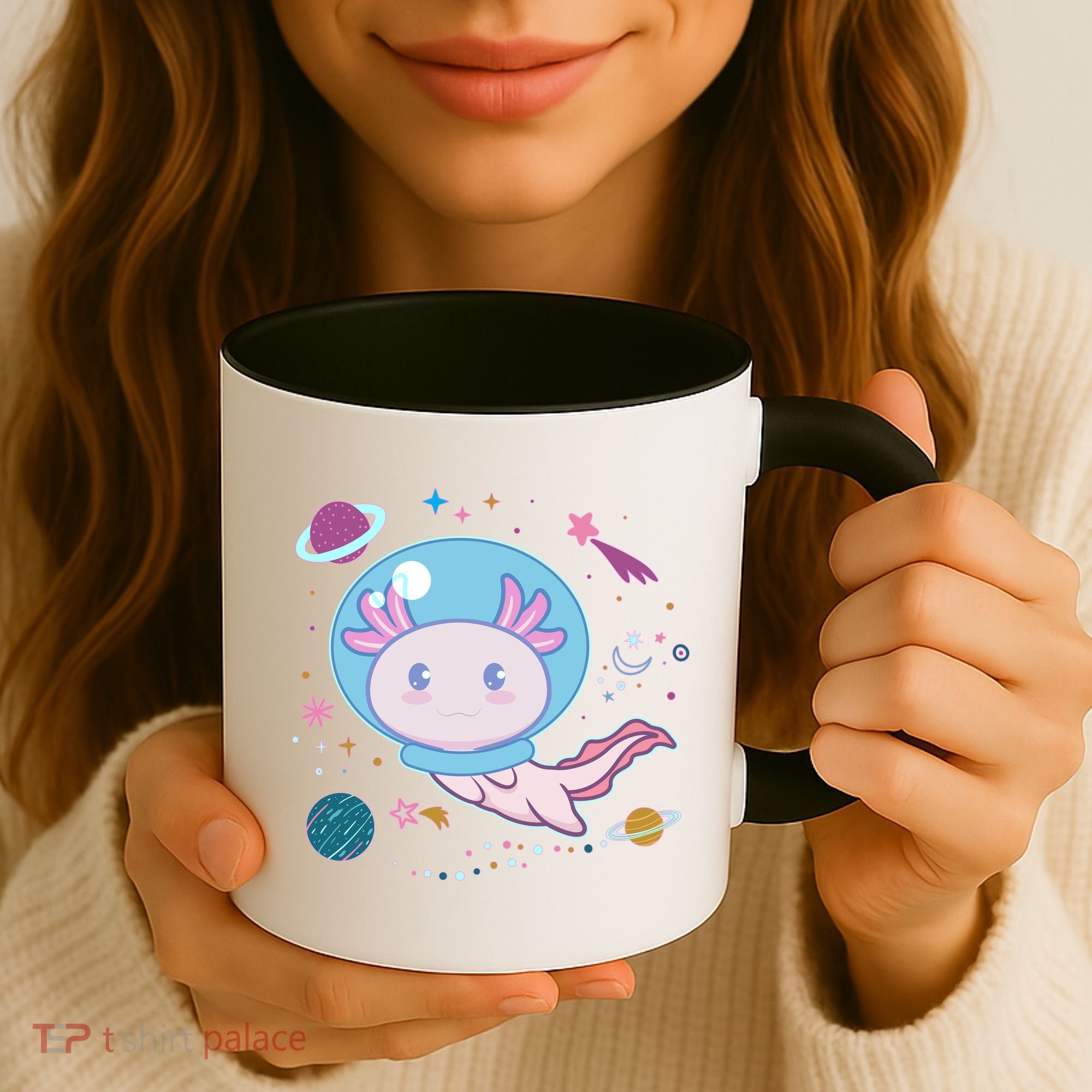 Cute Space Galaxy Astronaut Axolotl Coffee Mug