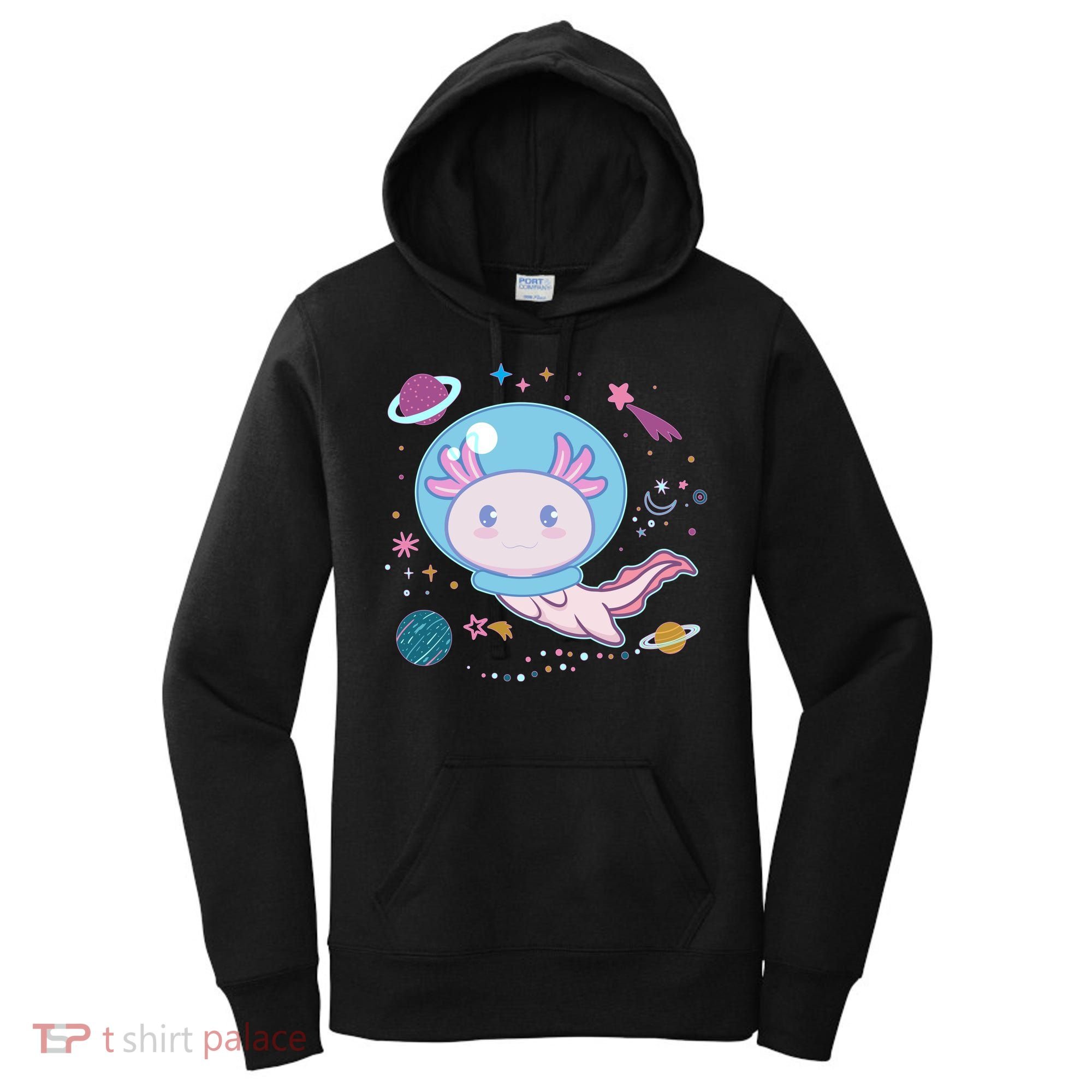 Cute Space Galaxy Astronaut Axolotl Women's Hoodie