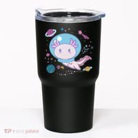 Cute Space Galaxy Astronaut Axolotl Tumbler thumb 0
