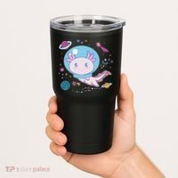 Cute Space Galaxy Astronaut Axolotl Tumbler thumb 2