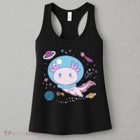 Cute Space Galaxy Astronaut Axolotl Women's Tank Top thumb 3