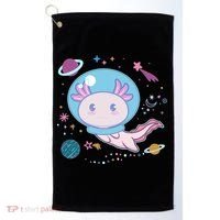 Cute Space Galaxy Astronaut Axolotl Golf Towel thumb 0