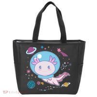 Cute Space Galaxy Astronaut Axolotl Tote Bag thumb 0