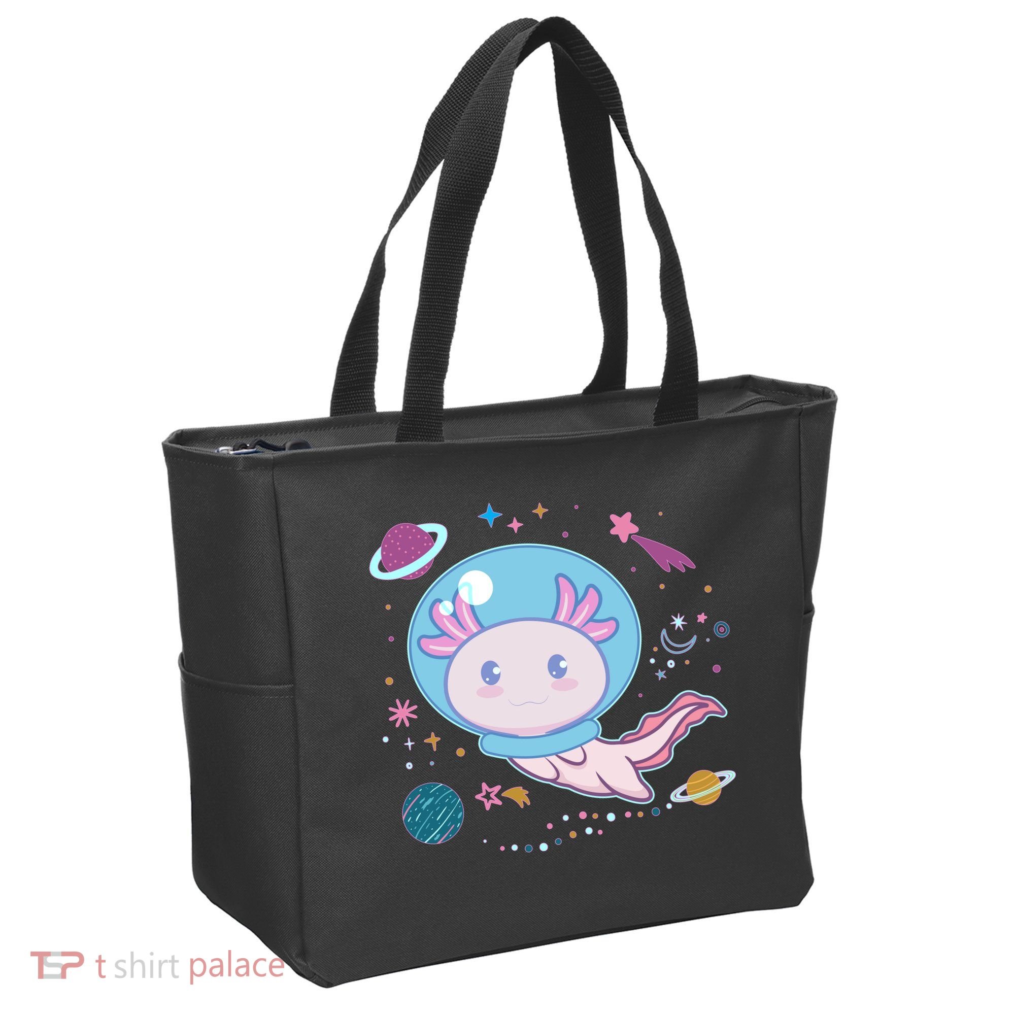 Cute Space Galaxy Astronaut Axolotl Tote Bag
