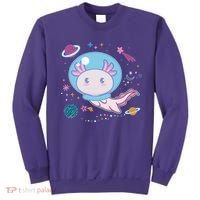 Cute Space Galaxy Astronaut Axolotl Sweatshirt thumb 0