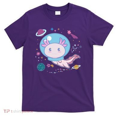 Cute Space Galaxy Astronaut Axolotl T-Shirt