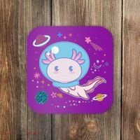 Cute Space Galaxy Astronaut Axolotl Coaster thumb 0