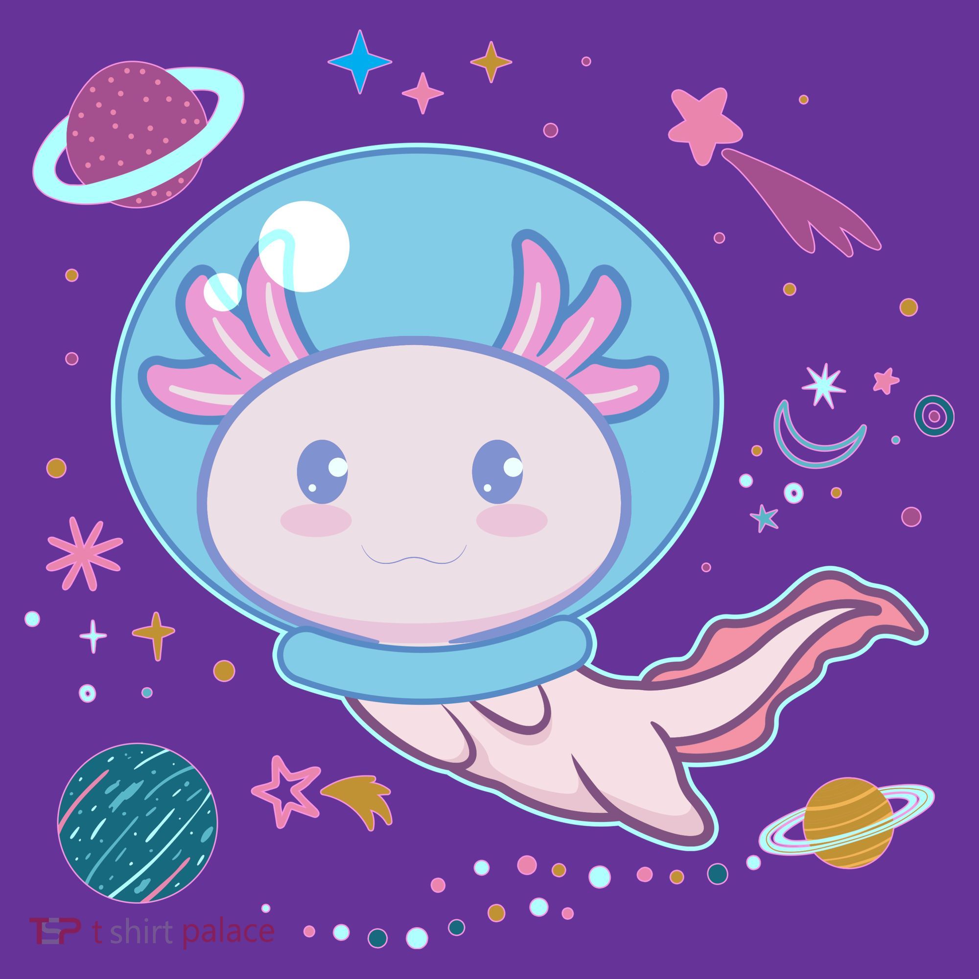 Cute Space Galaxy Astronaut Axolotl Mousepad