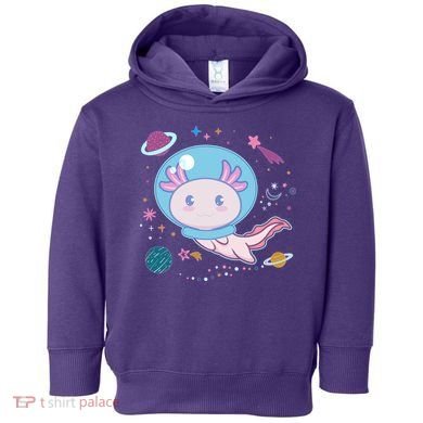 Cute Space Galaxy Astronaut Axolotl Toddler Hoodie
