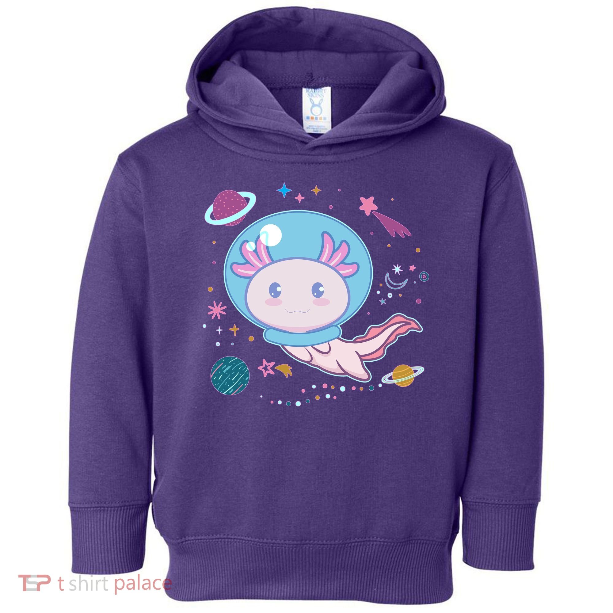 Cute Space Galaxy Astronaut Axolotl Toddler Hoodie