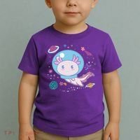 Cute Space Galaxy Astronaut Axolotl Toddler T-Shirt thumb 2