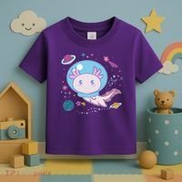 Cute Space Galaxy Astronaut Axolotl Toddler T-Shirt thumb 3