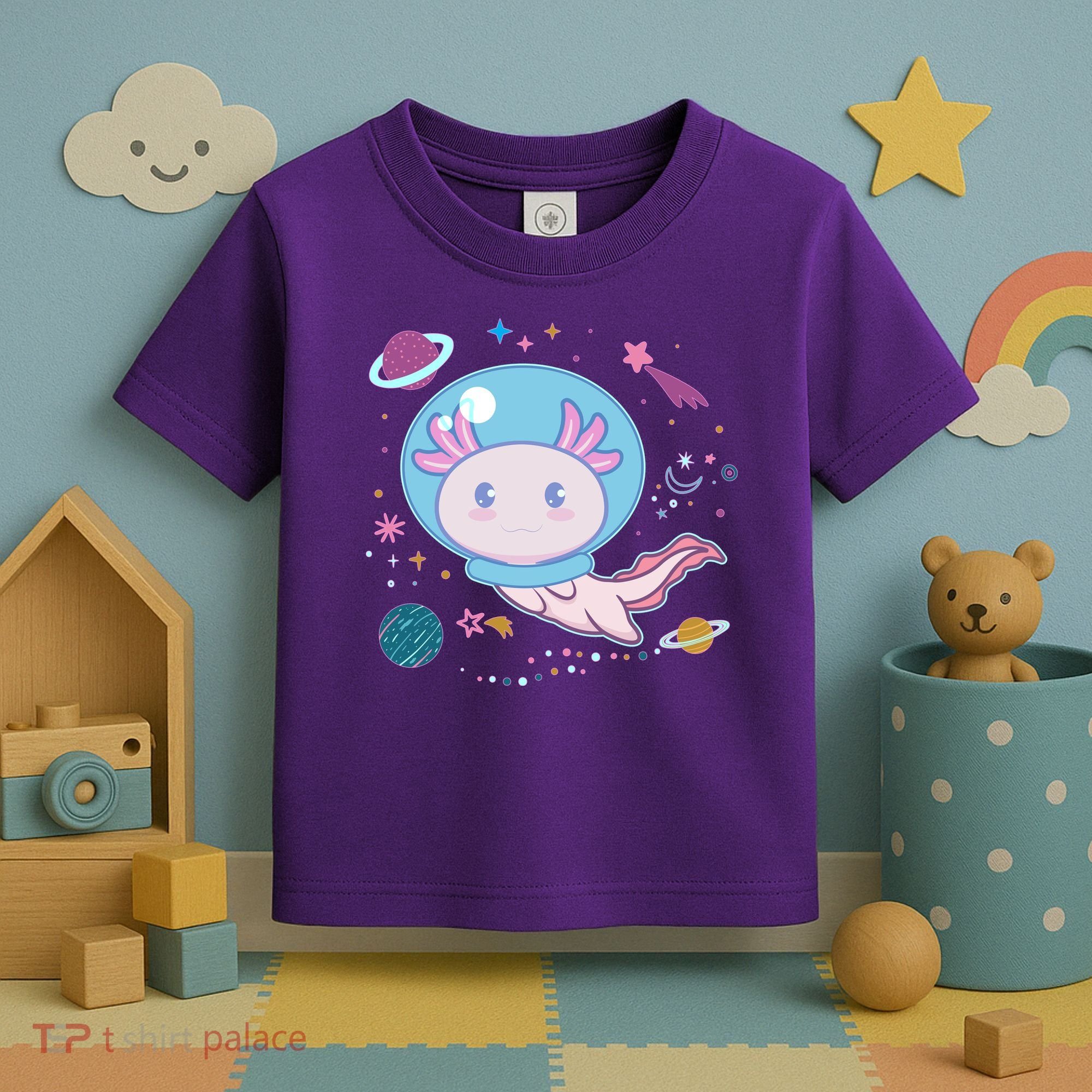 Cute Space Galaxy Astronaut Axolotl Toddler T-Shirt