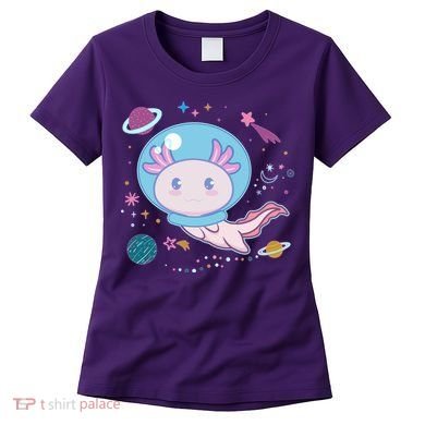 Cute Space Galaxy Astronaut Axolotl Women's T-Shirt