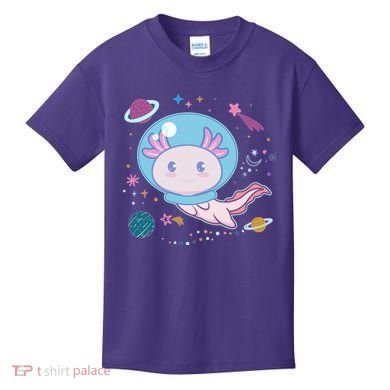 Cute Space Galaxy Astronaut Axolotl Kids T-Shirt