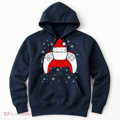 Christmas Santa Gamer Controller Boys Teens Gaming Xmas Hoodie