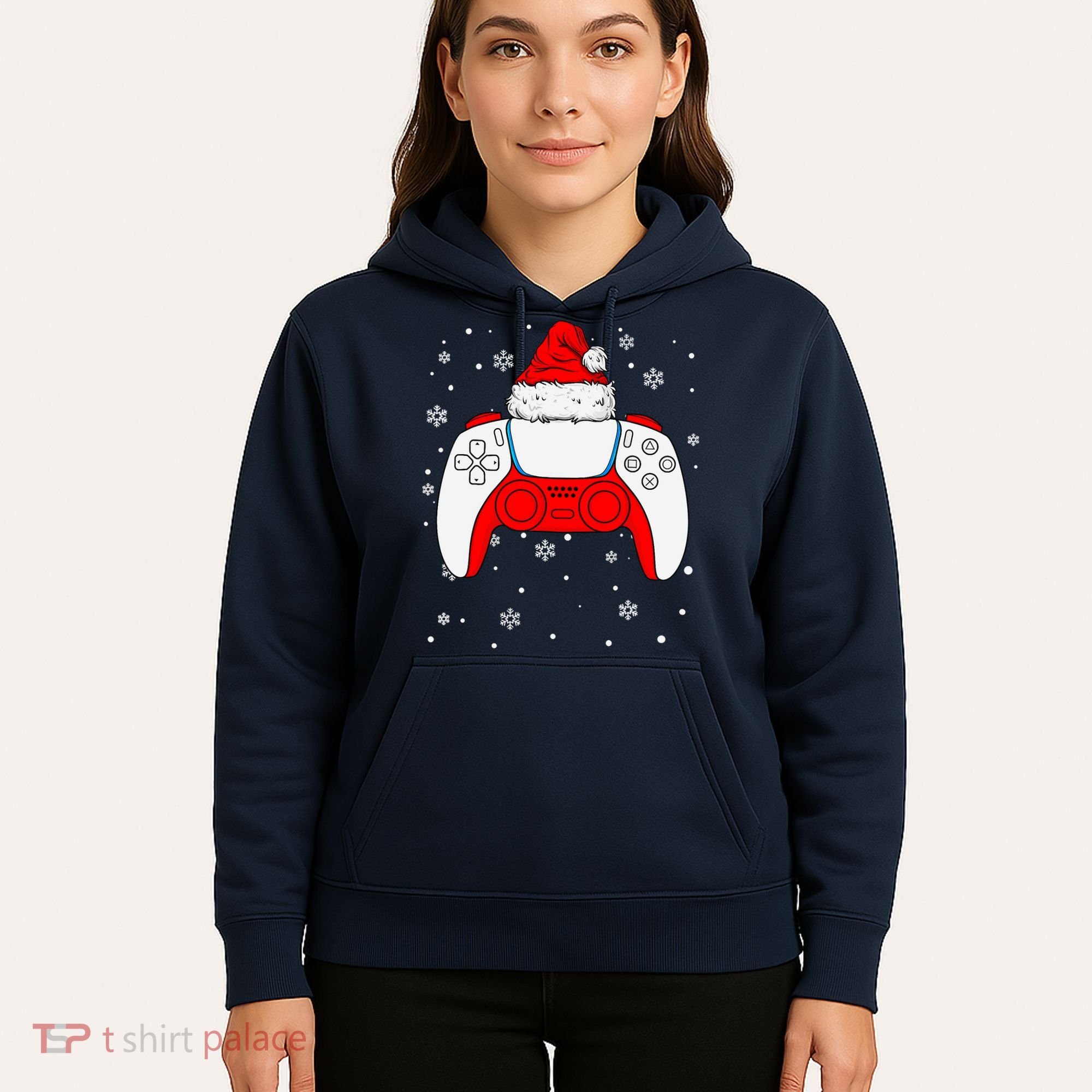 Christmas Santa Gamer Controller Boys Teens Gaming Xmas Hoodie