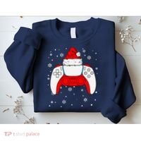 Christmas Santa Gamer Controller Boys Teens Gaming Xmas Sweatshirt thumb 2