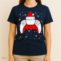 Christmas Santa Gamer Controller Boys Teens Gaming Xmas T-Shirt thumb 4