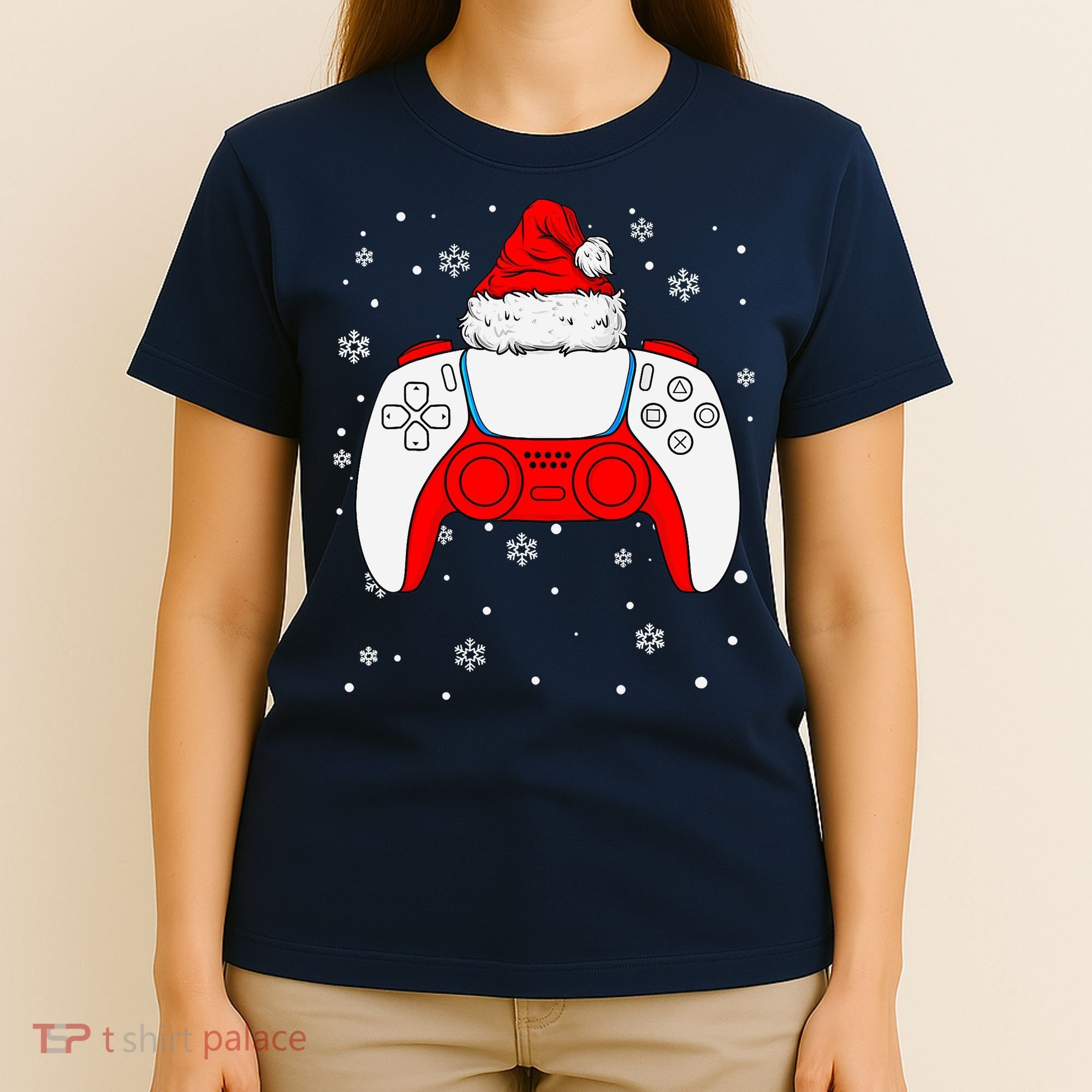 Christmas Santa Gamer Controller Boys Teens Gaming Xmas T-Shirt